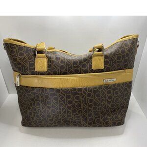 Calvin Klein Women's Large Hand Bag 7X13 Brown Logo Design